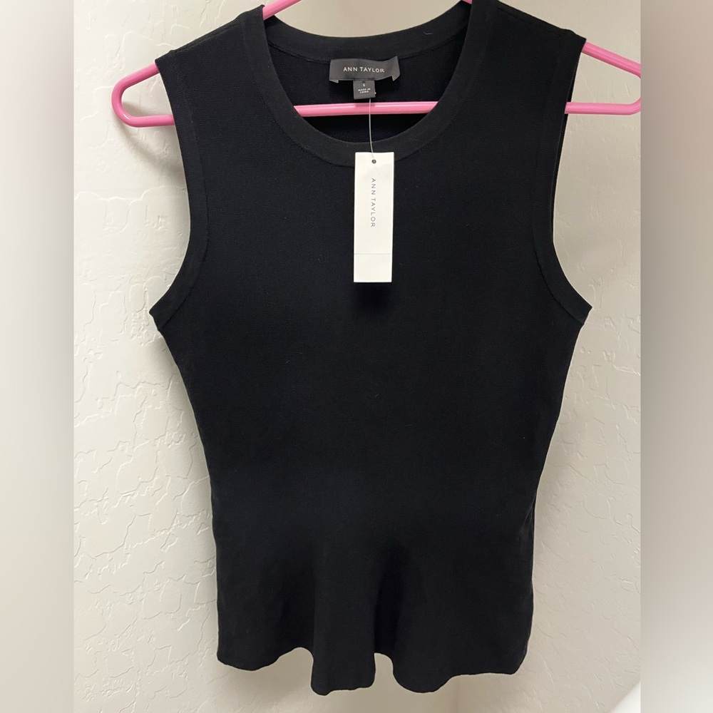 Ann Taylor black peplum tank top
